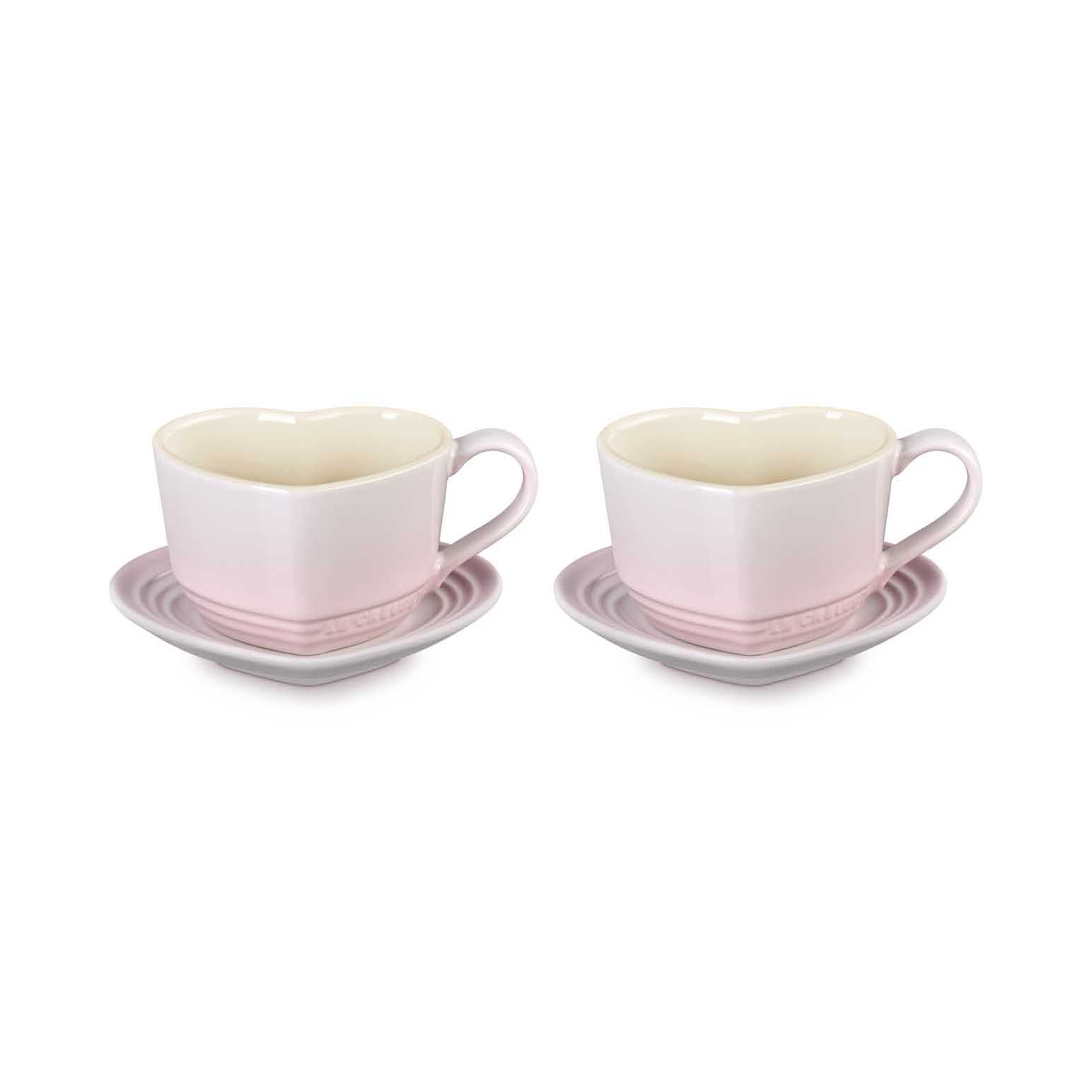 Le Creuset Heart Mug W/Saucer *2 Shpk (C)
